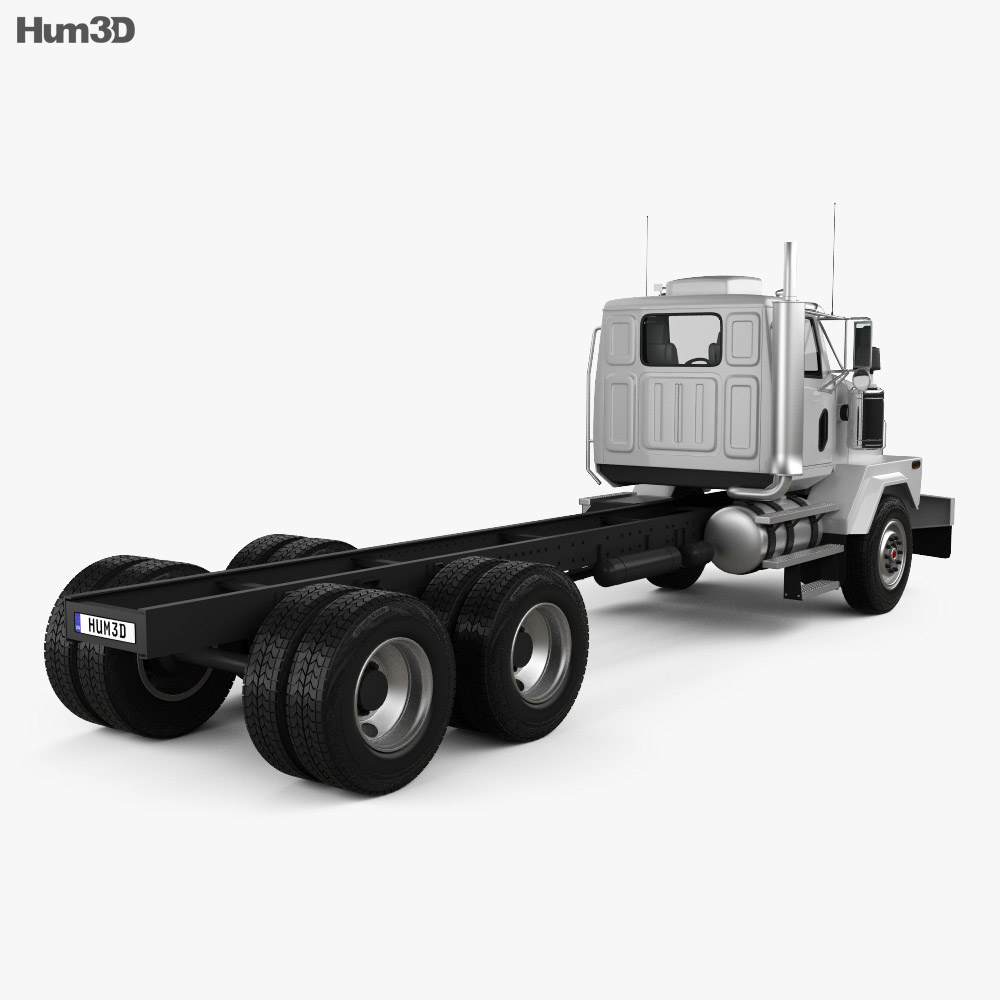 Western Star 4900 SB Day Cab Chassis Truck 2008 3d model back view