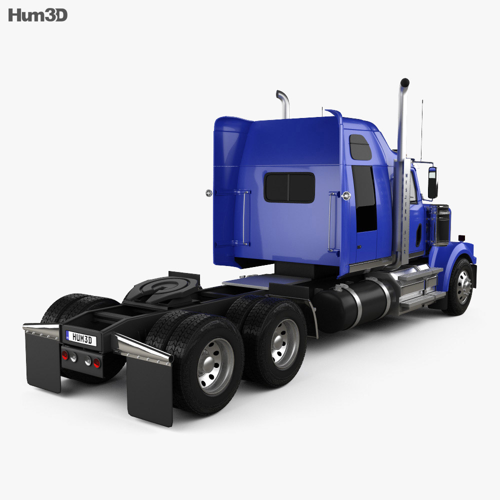 Western Star 4900 SF Sleeper Cab Tractor Truck 2008 3d model back view