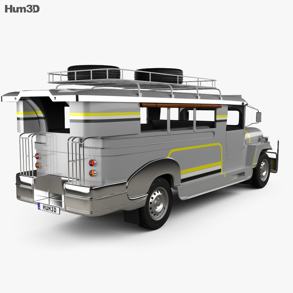 Willys Jeepney Philippines 2012 3d model back view