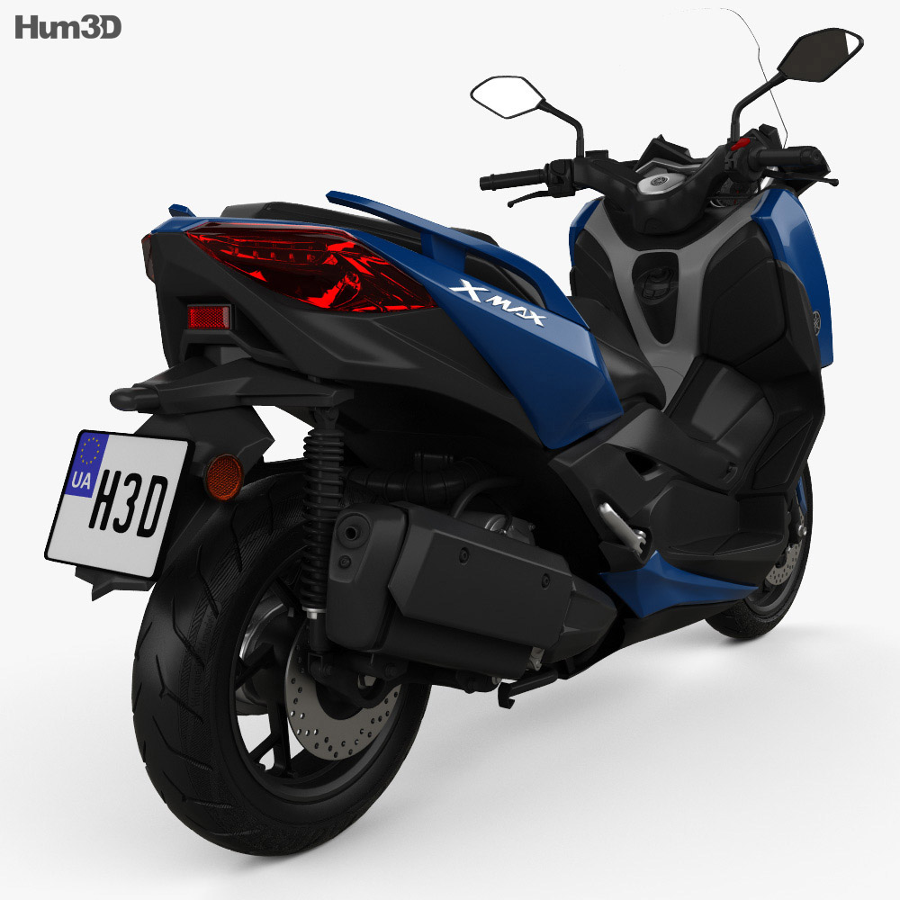Yamaha X-MAX 300 2018 3D模型 后视图