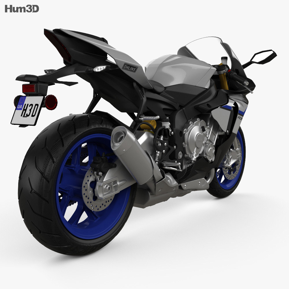 Yamaha YZF-R1M 2015 3D-Modell Rückansicht